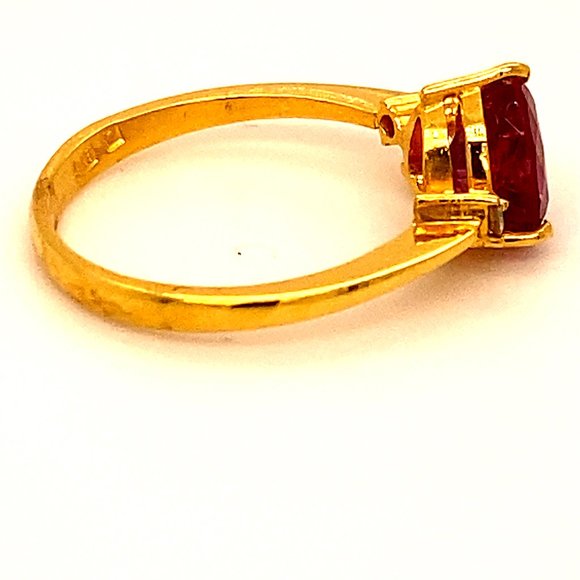 Red Mahenge Spinel 1.71ct 22K Solid Gold Ring - Picture 3 of 7